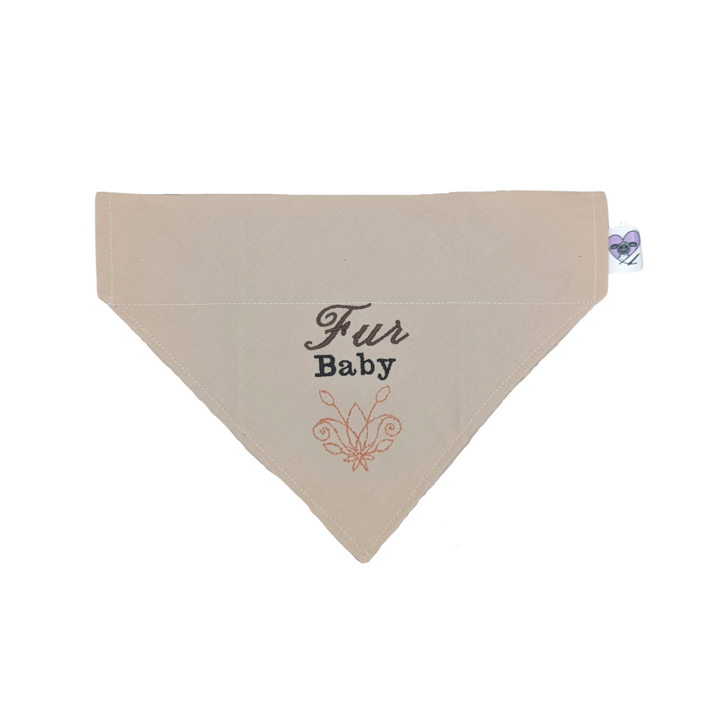 Fur Baby Tan - Embroidered Print - Dog Bandana