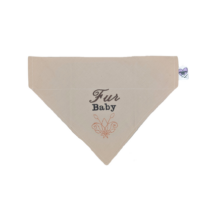 Fur Baby Tan - Embroidered Print - Dog Bandana