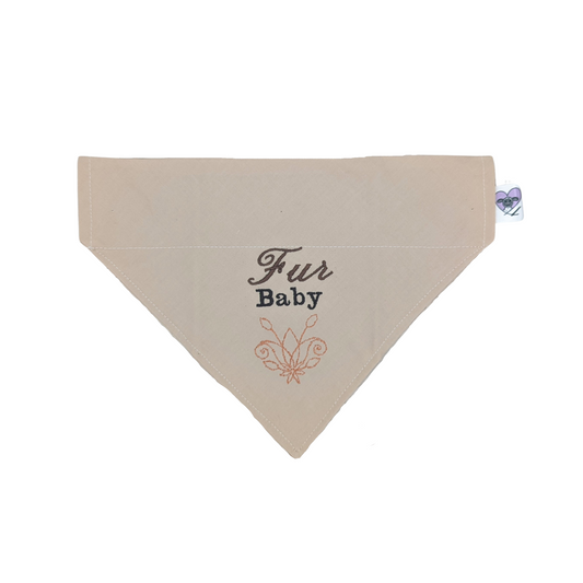 Fur Baby Tan - Embroidered Print - Dog Bandana