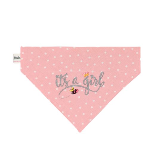 It's a Girl - Embroidered Print - Dog Bandana