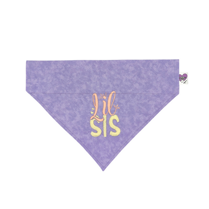 Lil Sis - Embroidered Print - Dog Bandana