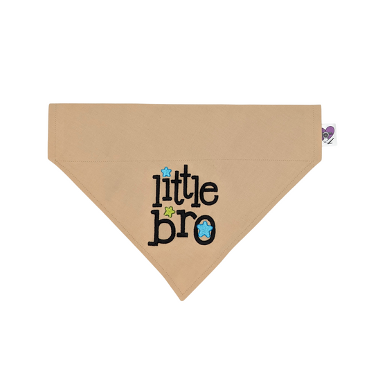 Little Bro - Embroidered Print - Dog Bandana