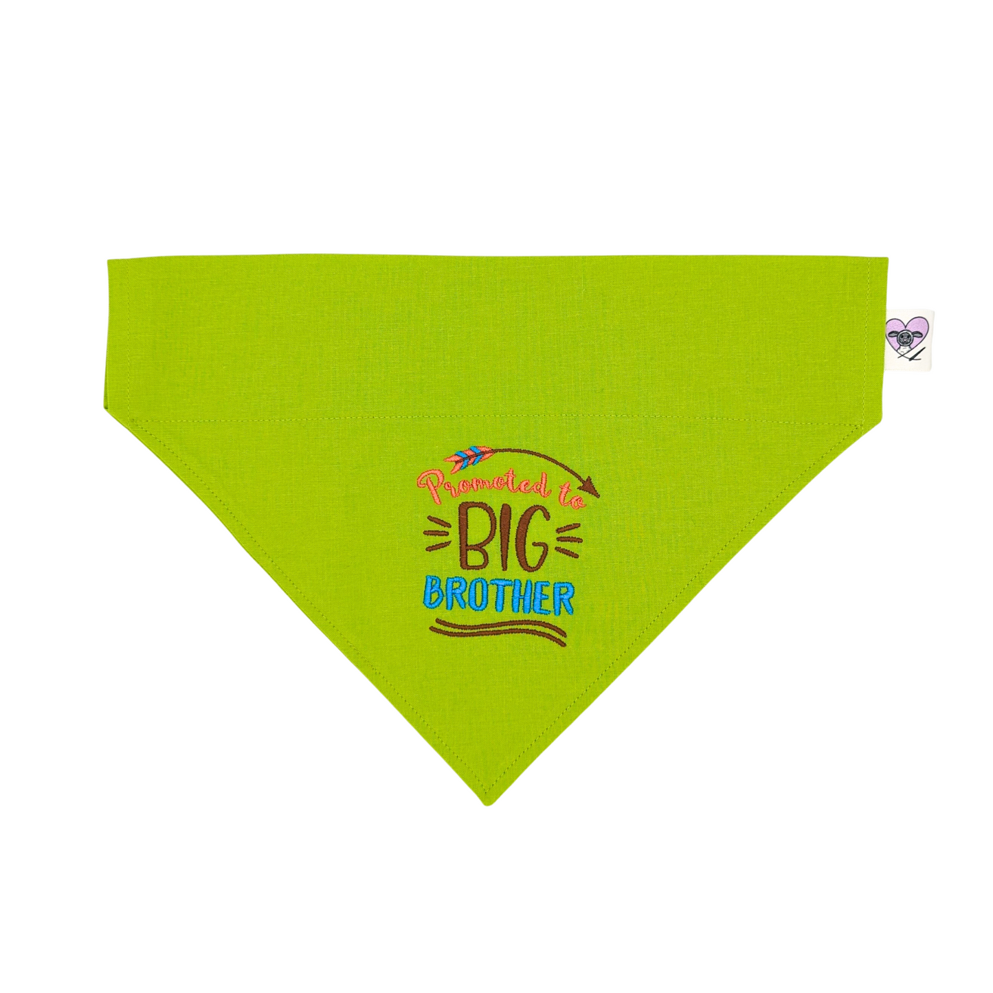 Promoted to Big Brother - Embroidered Print - Dog Bandana