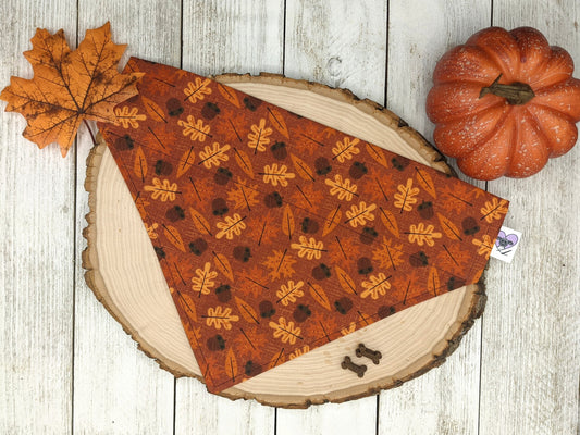 Acorn and Leaves Autumn Print - Dog Bandana