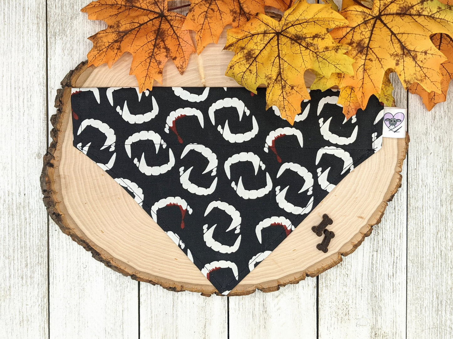 Vampire Fangs Halloween - Glow in the Dark - Dog Bandana