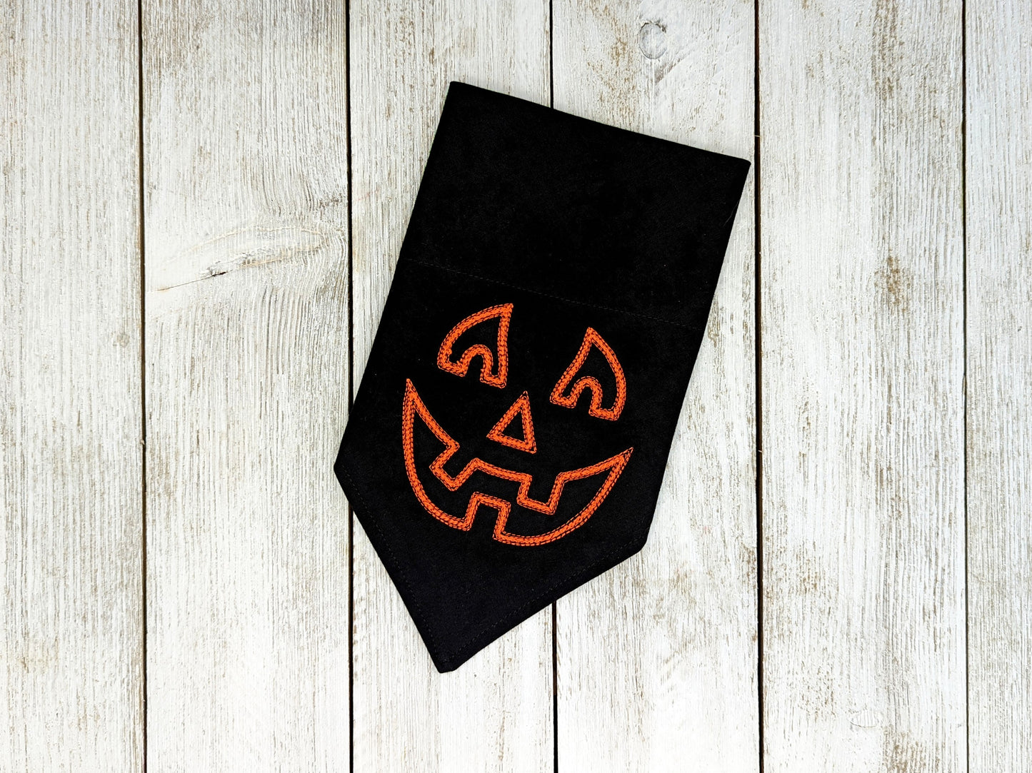 Jack o' Lantern Black - Embroidered Print - Dog Bandana