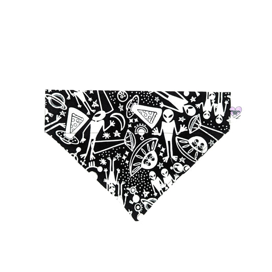 Alien Pizza Party - Glow-in-the-Dark - Dog Bandana