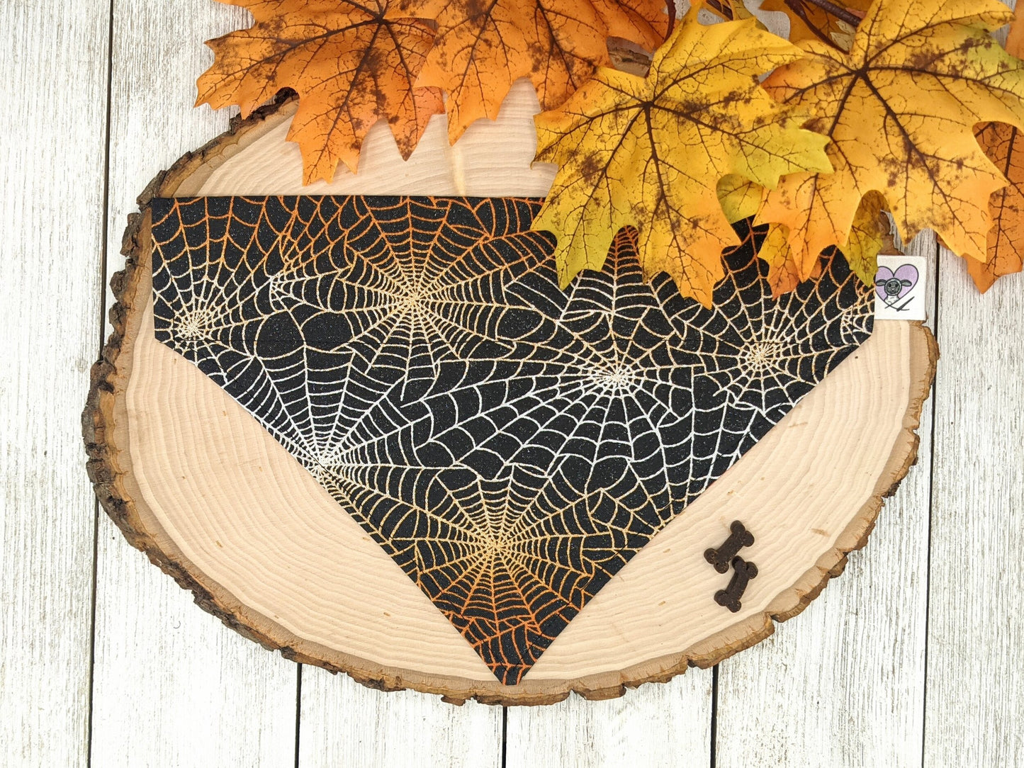 Spiderweb Halloween Sparkle  - Dog Bandana