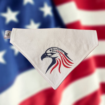 Red White and Blue Eagle - Embroidered Print Bandana -  Dog Bandana