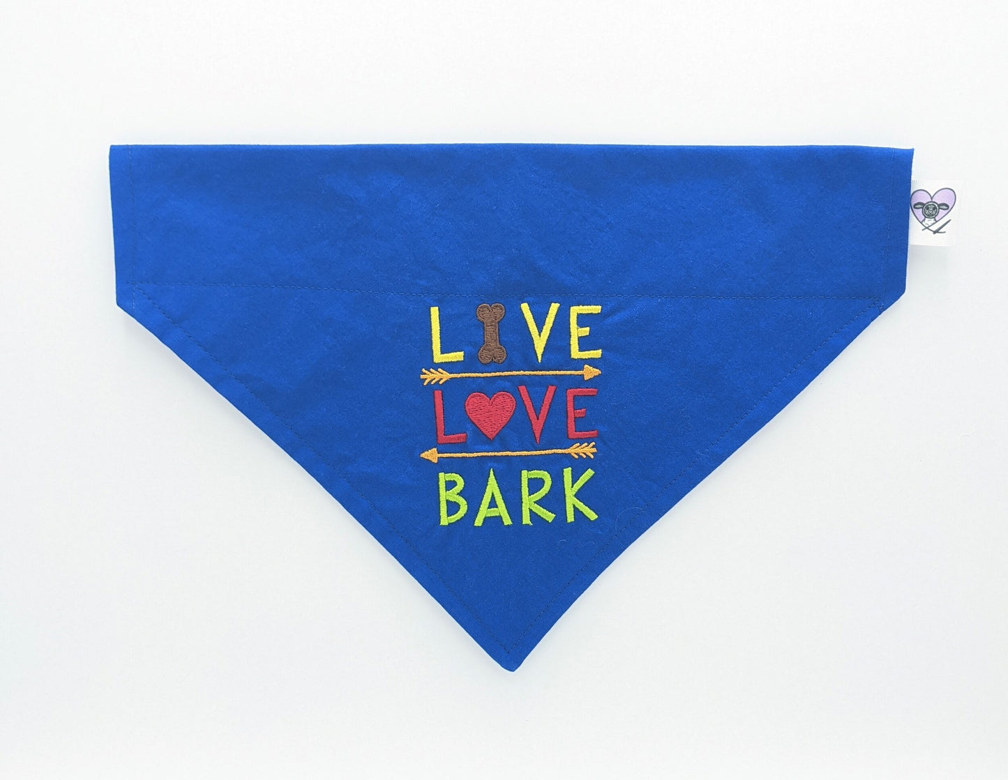 Live Love Bark - Embroidered Print - Dog Bandana